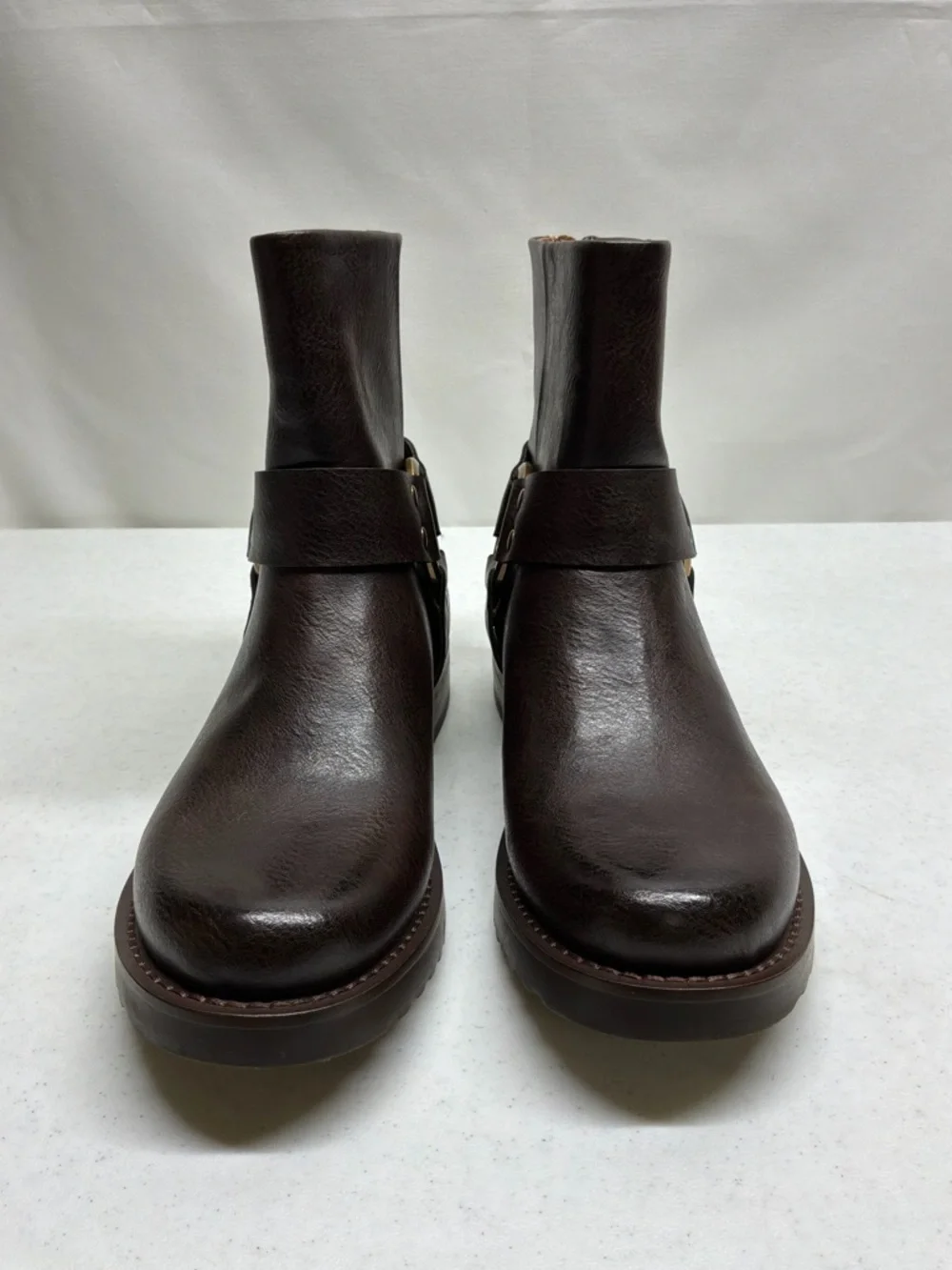 Frye And Co. Chesnee Harness Short Dark Brown Moto Women's Size 6M